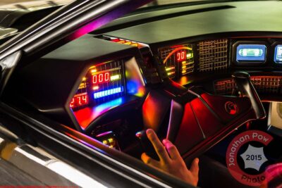 The interior and lights of the car